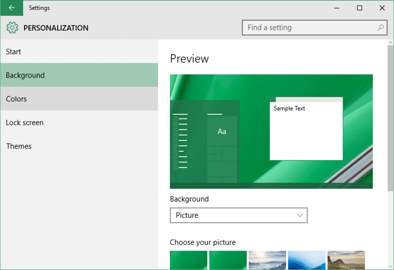 Abra el panel de personalización de Windows 10 paso 2