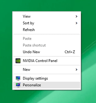 Abra el panel de personalización de Windows 10 paso 1