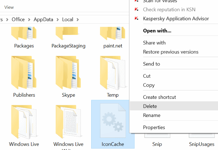 Reconstruir la cachÃ© de iconos de Windows 10 paso 4