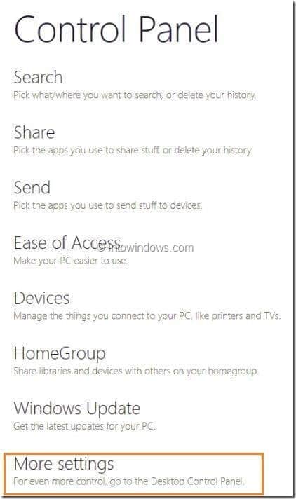 Habilite o deshabilite la pantalla táctil en Windows 8 Step2