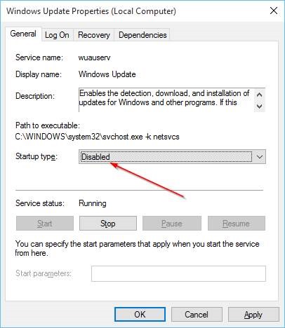 Deshabilitar Windows Update en Windows 10 Step7