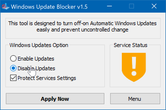 Bloqueo de actualizaciones de Windows 10