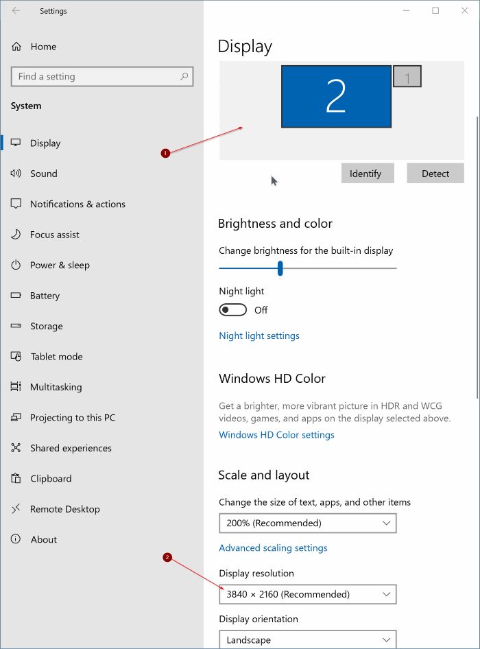 cambiar la resoluci贸n de pantalla en Windows 10 pic2