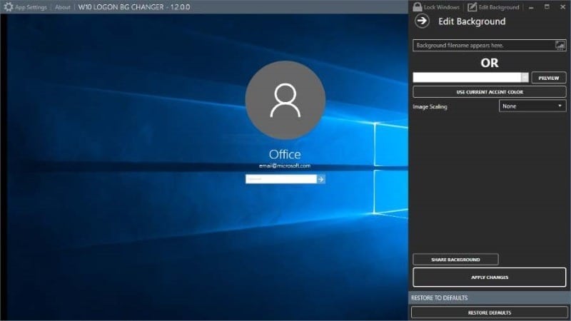 Herramientas gratuitas para modificar y personalizar el cambiador de pantalla de inicio de sesión de Windows 10