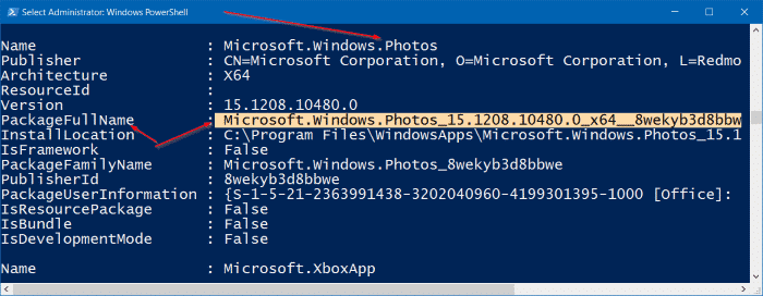 Reinstale la aplicación Fotos en Windows 10 paso 3