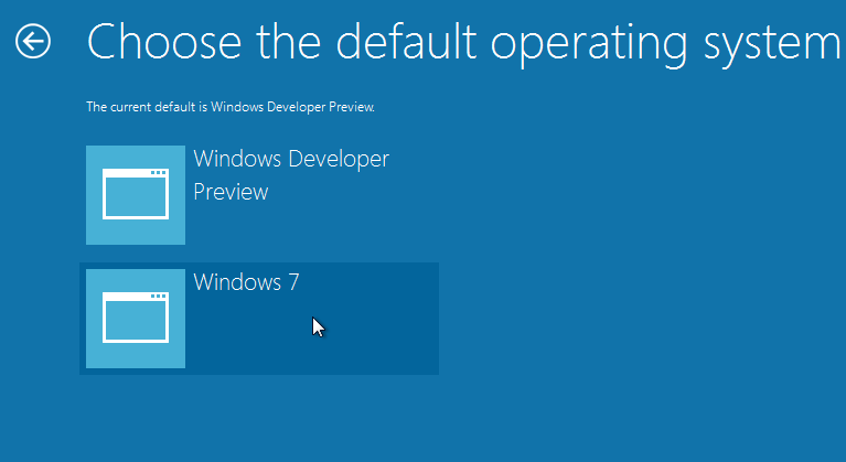 Arranque dual de Windows 8: elija el sistema operativo predeterminado