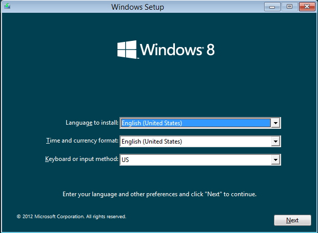 Configuración de Windows 8
