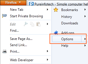 Firefox 4: ruta a las opciones