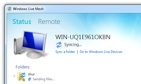 Windows Live Mesh: sincronización 