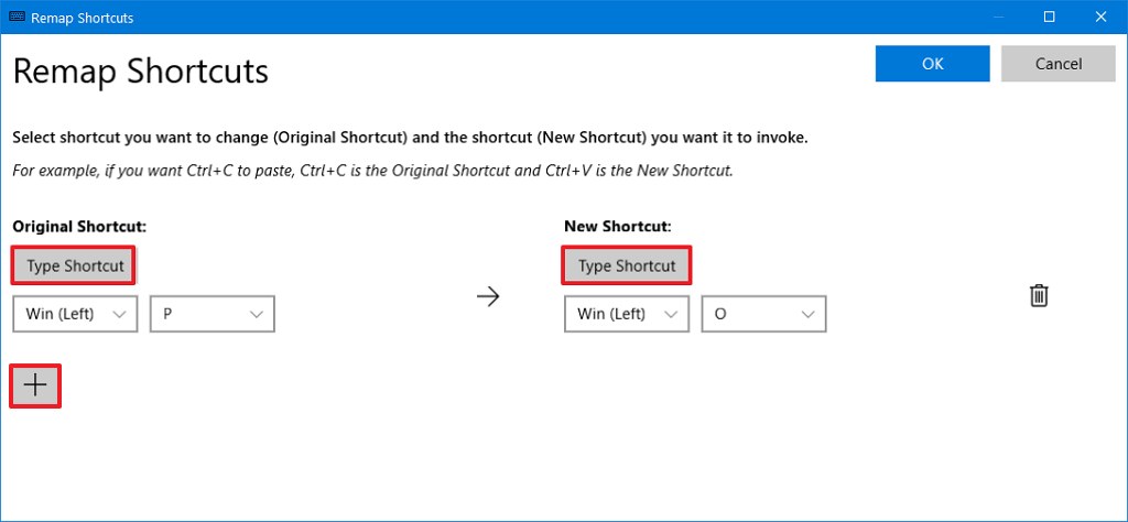Tecla de teclado de reasignación de Windows 10
