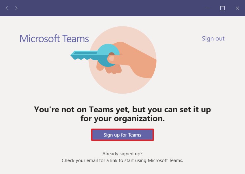 Registrarse en Microsoft Teams