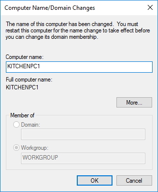 Cambie el nombre de la computadora usando Propiedades del sistema en Windows 10