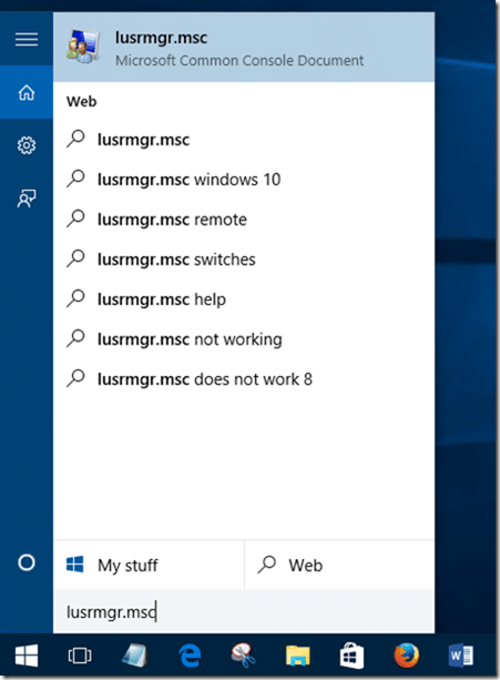 Cree una cuenta de usuario invitado en el paso 1 de Windows 10