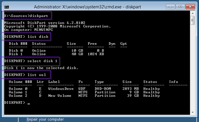 Diskpart VHD - Windows 8