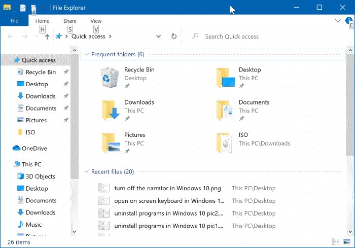 borrar el historial del Explorador de archivos en Windows 10