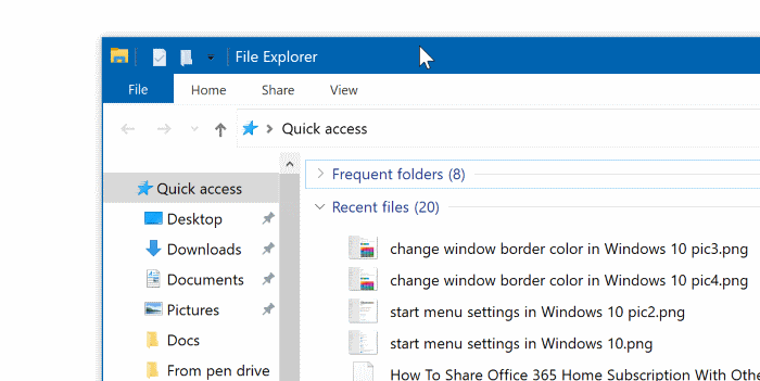 cambiar el color del borde de la ventana en Windows 10