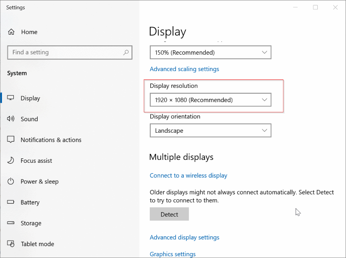 cambiar la resoluci贸n de pantalla en Windows 10 pic3