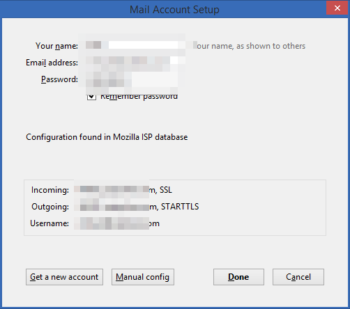Configuración IMAP de la cuenta de correo electrónico