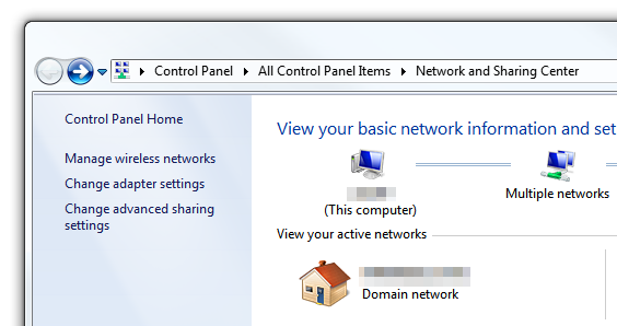 Windows 7 - Centro de redes y recursos compartidos - Panel izquierdo