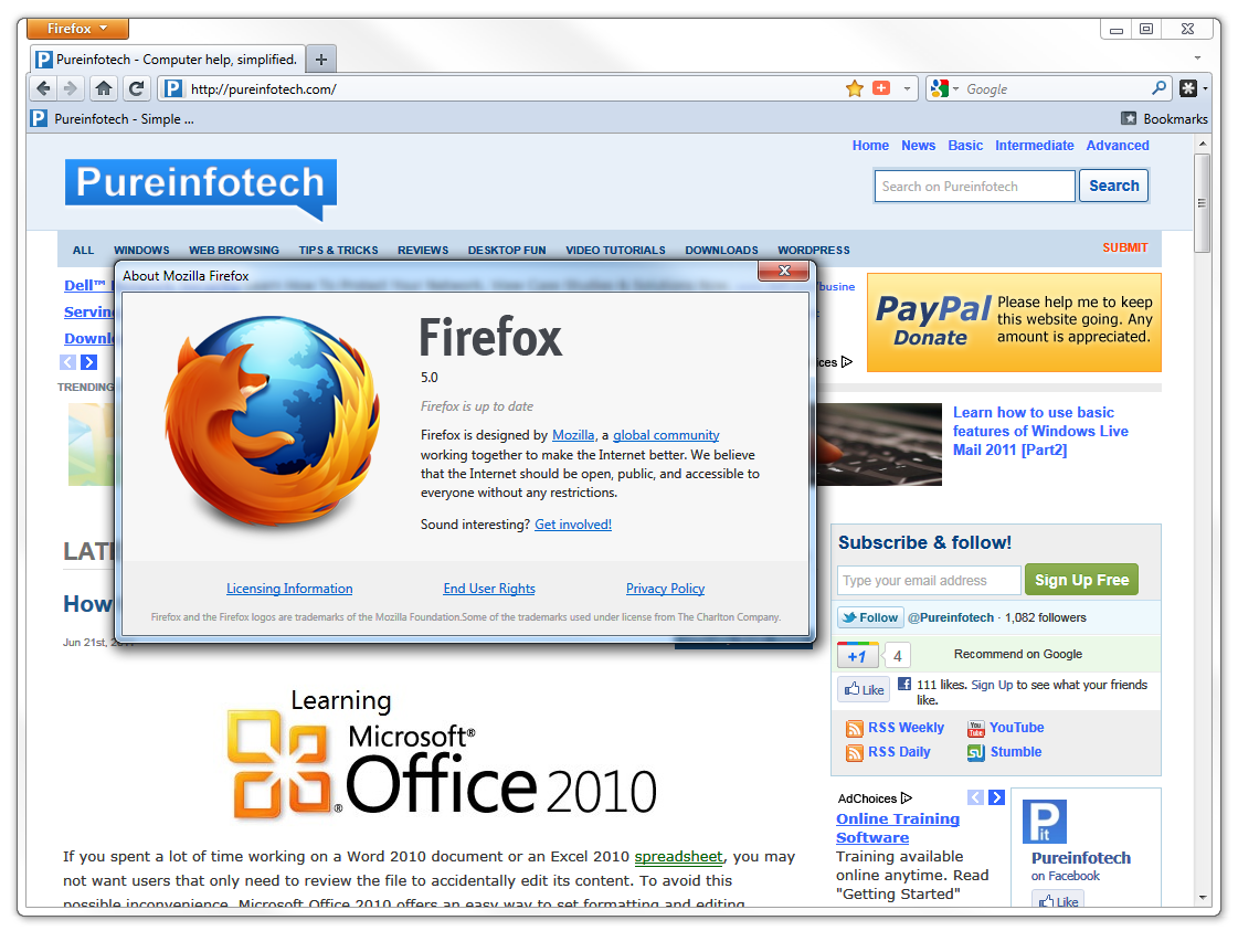 Mozilla Firefox 5 - Captura de pantalla