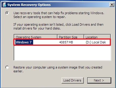Opciones de recuperación del sistema en Windows 7