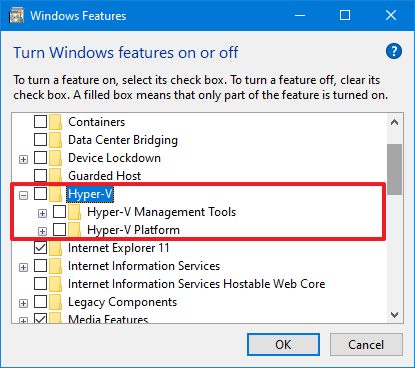 Deshabilitar Hyper-V en Windows 10