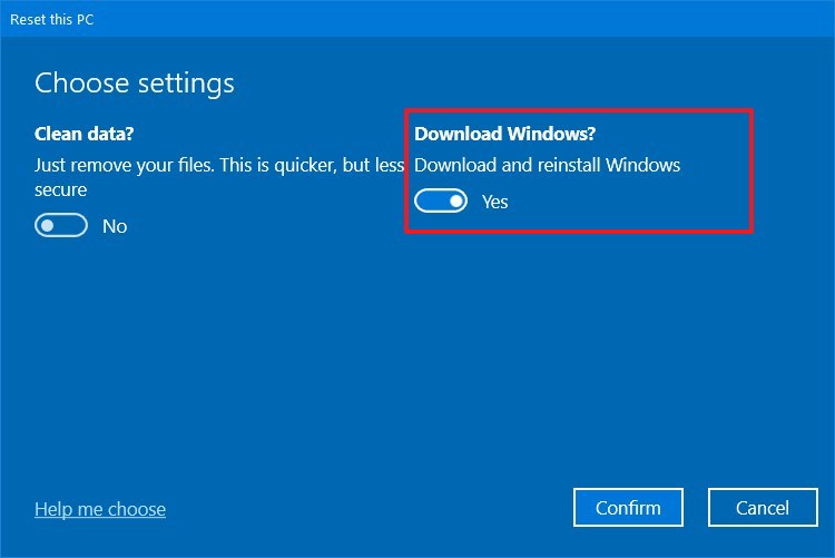 Reinicie esta PC, descargue los archivos de instalación de Windows 10