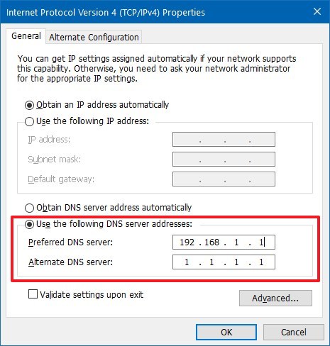 Cambiar la configuración de DNS en Windows 10