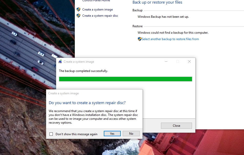 Disco de reparación del sistema para recuperar Windows 10