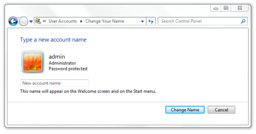 Ingrese una nueva cuenta de usuario en Windows 7
