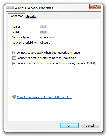 Windows 7: propiedades de la red inalámbrica