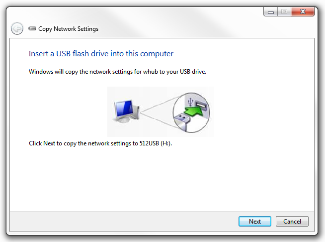 Windows 7 - Asistente para copiar la configuración de red