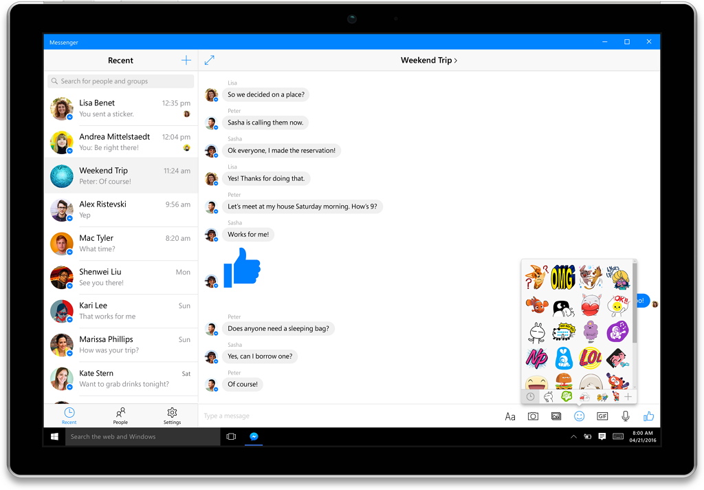 Facebook Messenger para Windows 10