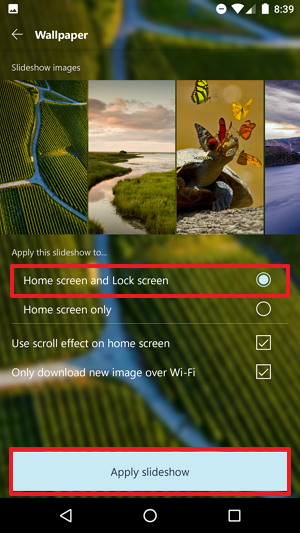 Configuración del fondo de pantalla de bloqueo con Microsoft Launcher