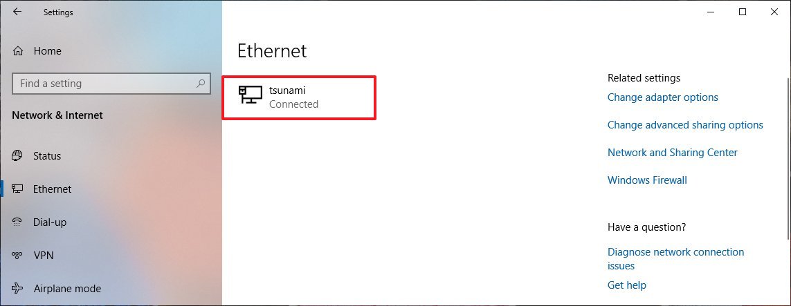 Conexión de red Ethernet