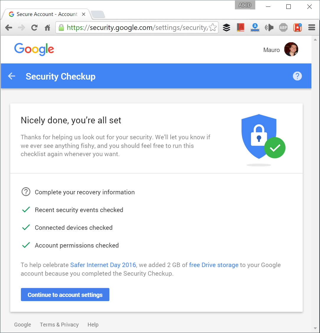 2 GB de Google Drive gratis mediante control de seguridad en el Día de Internet Seguro 2016