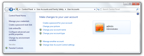 Cuentas de usuario de Windows 7
