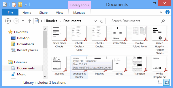 archivos pdf en el explorador de windows